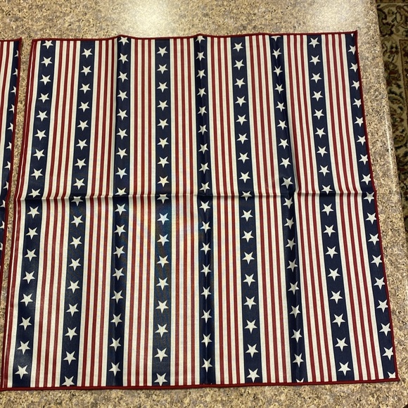 Longaberger 4 All American Fabric Napkins Stars Stripes 2 Packs of 2 Napkins - Picture 4 of 12